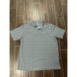 Rhoback Polo Shirt Men's XXXL Michigan State Map All Over Print Green White